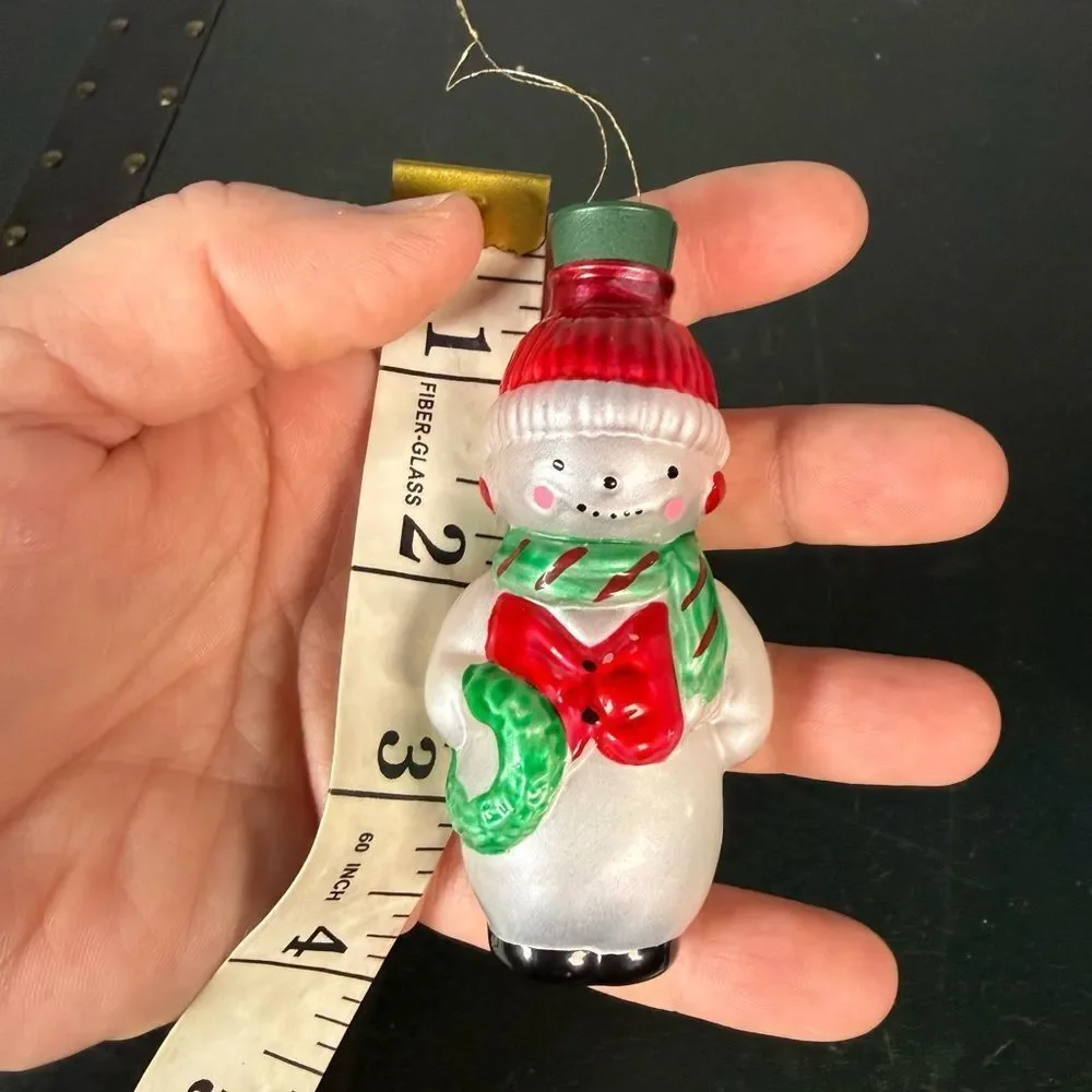 Vintage Avon Glass Light Cover SNOWMAN Miniature Lights Ornament